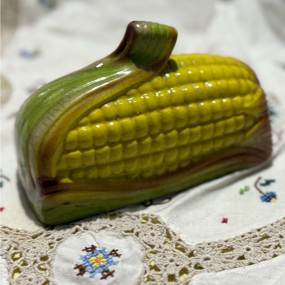 Vintage Corn Shaped Ceramic Butter Dish Topper - Picture 3 of 8